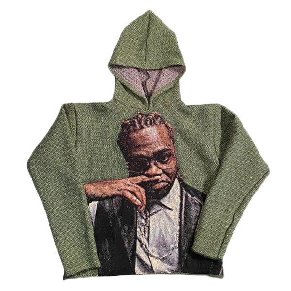 Designer Clothes Tapestry Hoodie Manufacturer Custom Pullover No String Streetwear Woven Sweater Tapestry Hoodies Unisex