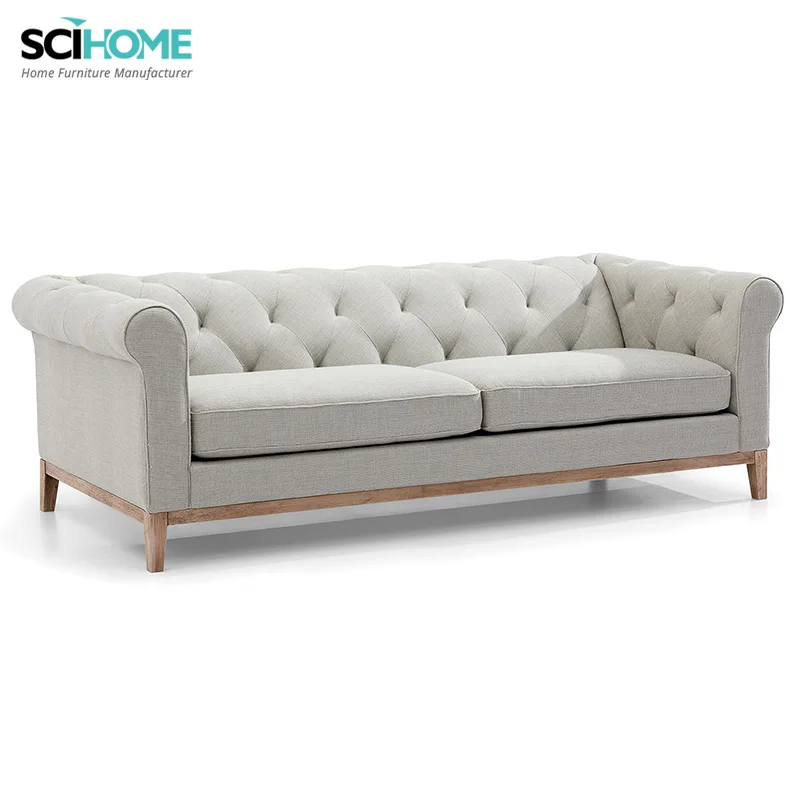 SCIHOME Luxury Furniture Fabric Chesterfield Sofa for Living Room