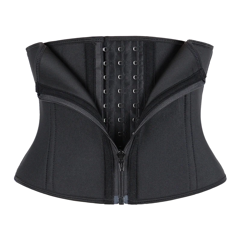 Nanbin Fitness Safety Equipment Waist Trainers Logo Women 2 In 1 Corset Short Torso Waist Trainer with Hook and Zip
