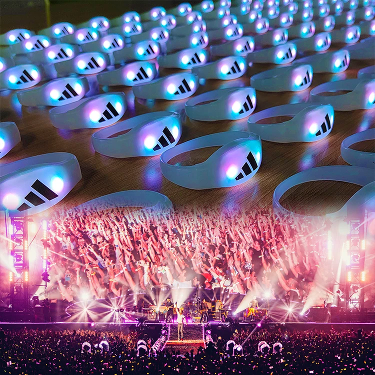 Favors Custom Parties Silicone Voice Activated LED Wristband Dmx Light Up Remote Control LED Bracelet