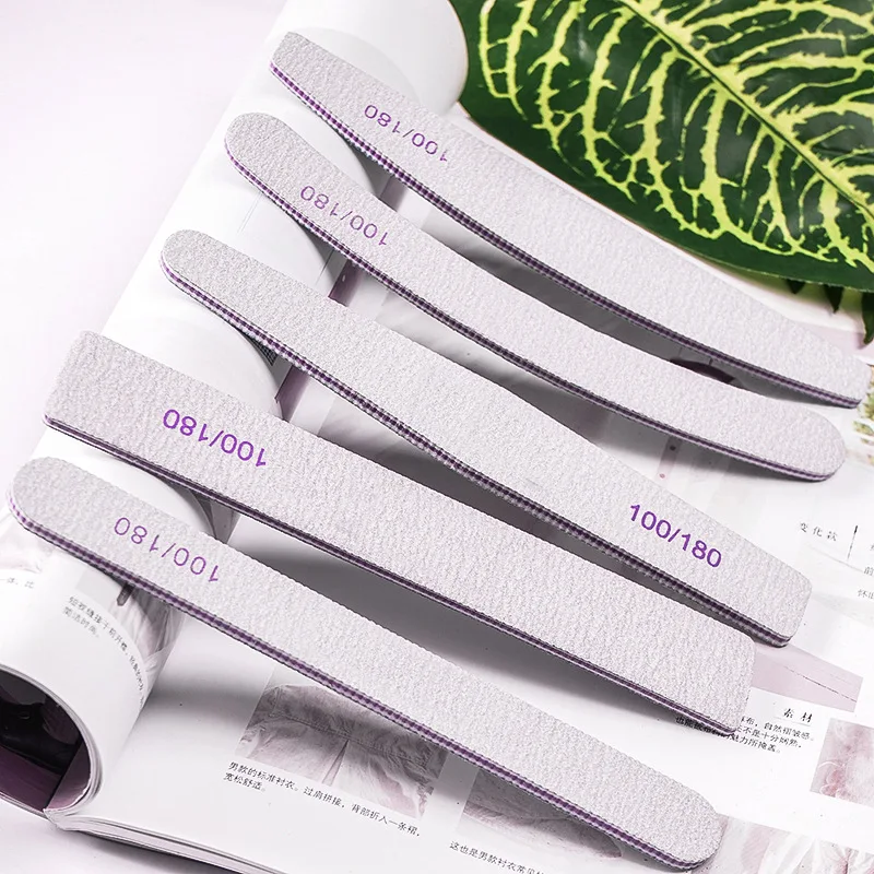 Factory direct professional custom printing logo double-sided disposable nail file 80/100/180 Japanese sandpaper nail file