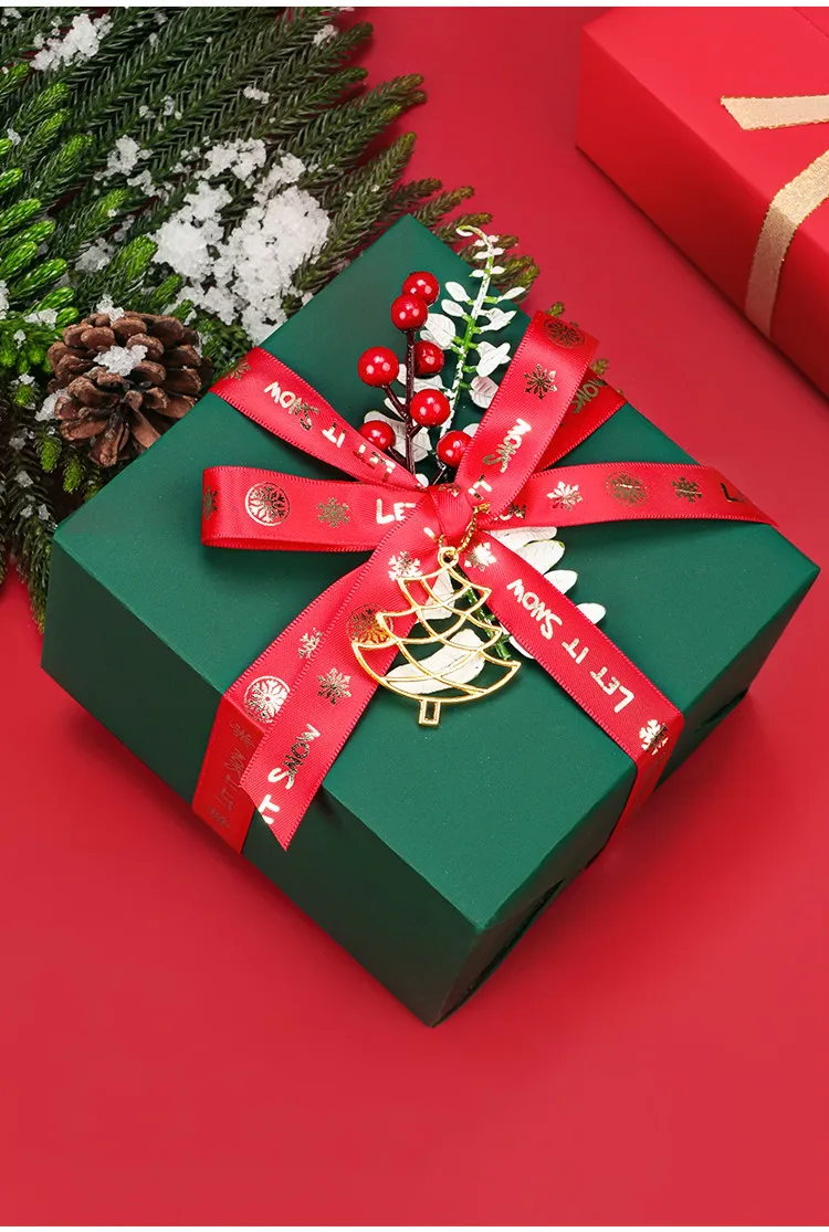 Custom Solid Christmas Red Green Paper Gift Christmas Craft Wrapping Paper