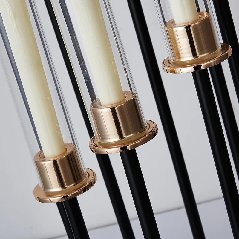 party decorations  event centerpieces tall  candelabra 110cm 8 arms wedding metal black candle holders