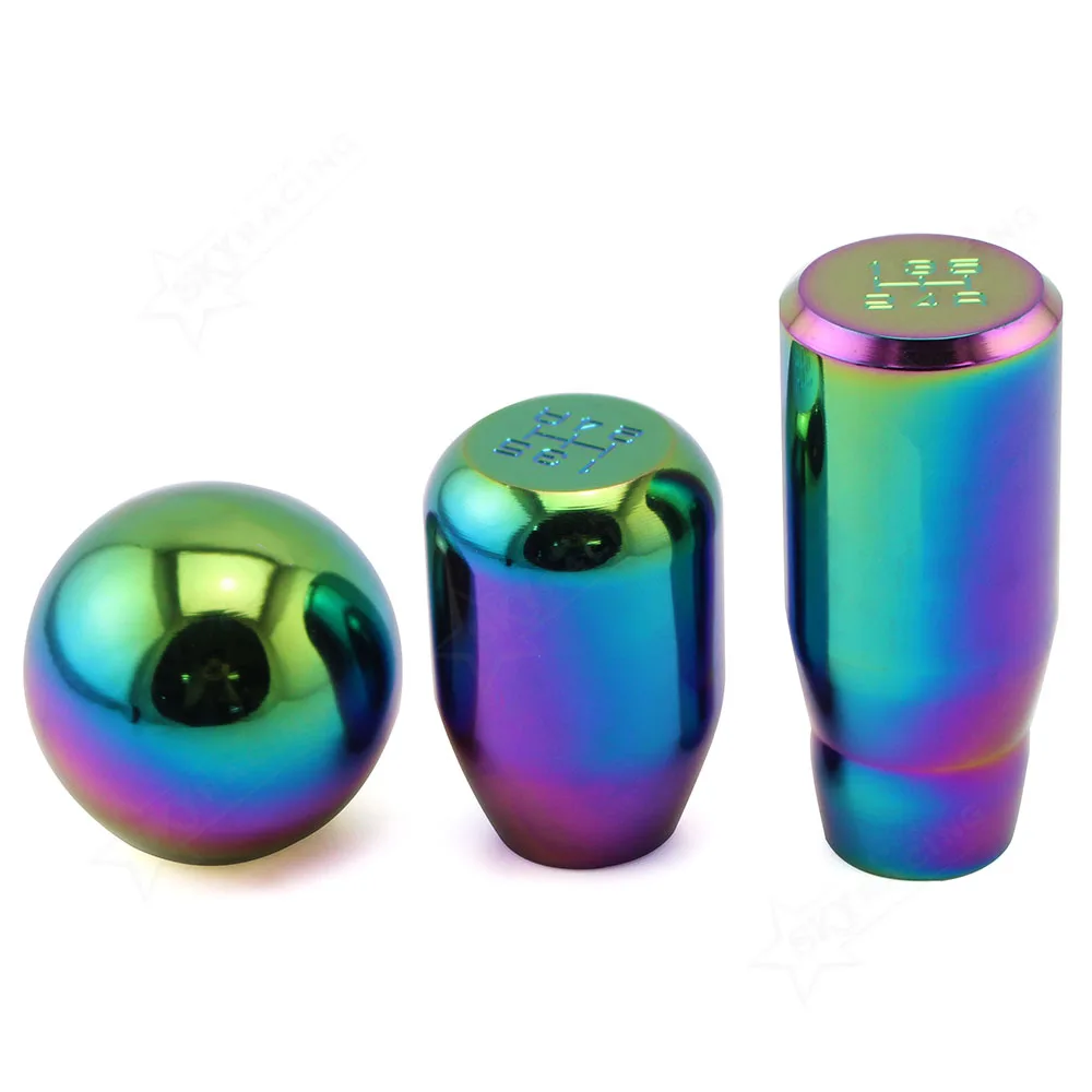 JDM Racing Sports Titanium Burnt Blue Gold Shifter Lever Stick Leather Aluminum Universal Car Shift Gear Knobs For BRIDE MUGEN