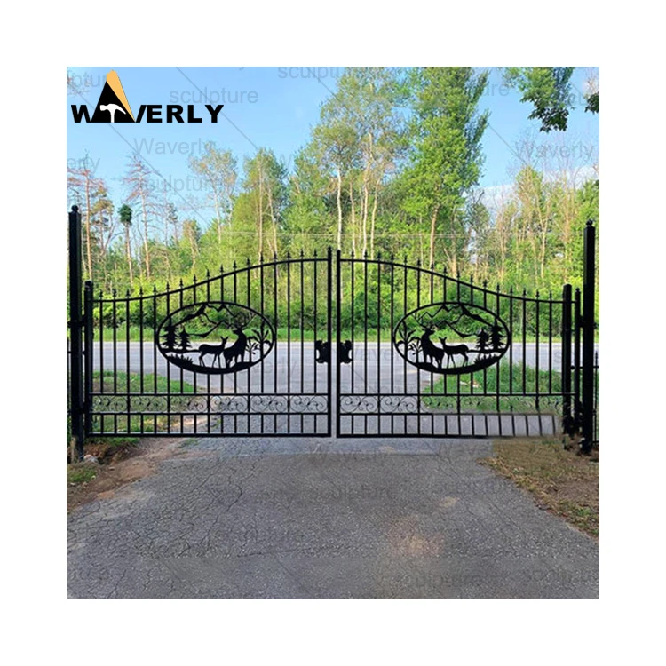 Italian Style Luxury Wrought Iron Grill Main Gate Design Driveway Gates Wrought Iron Cast Fancy Iron Gate Design