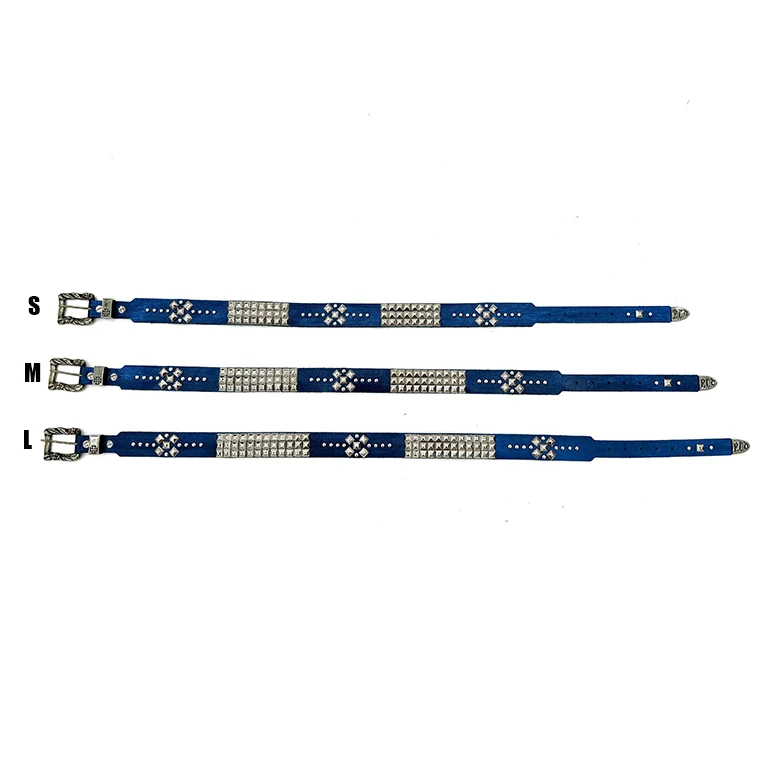 Studded Belt New double nail cross cowhide punk distressed belt
