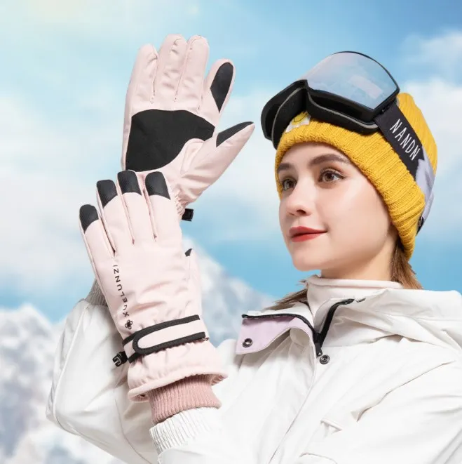 winter outdoor warm women Waterproof Cycling Skiing Snowboarding Sports hand glove Full Finger Keep Warm Screentouch gloves