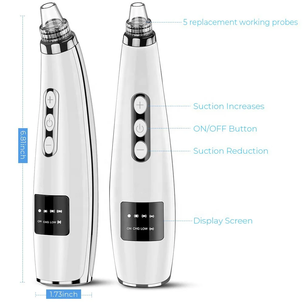  Pore Vacuum Cleaner Blackhead Remover Rechargeable Face Suction Comedone Extractor Tool