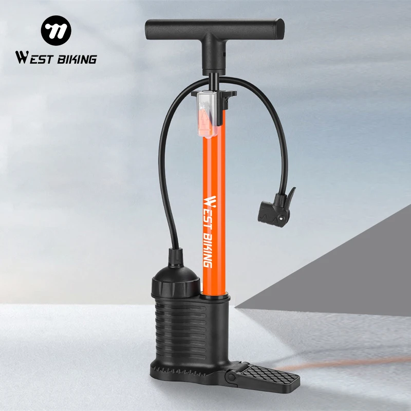 WEST BIKING 160PSI High Pressure Bicycle Detachable Pump Multi-Use Valve Cycle Pump Solid And Durable Aluminum Alloy Bike Pump