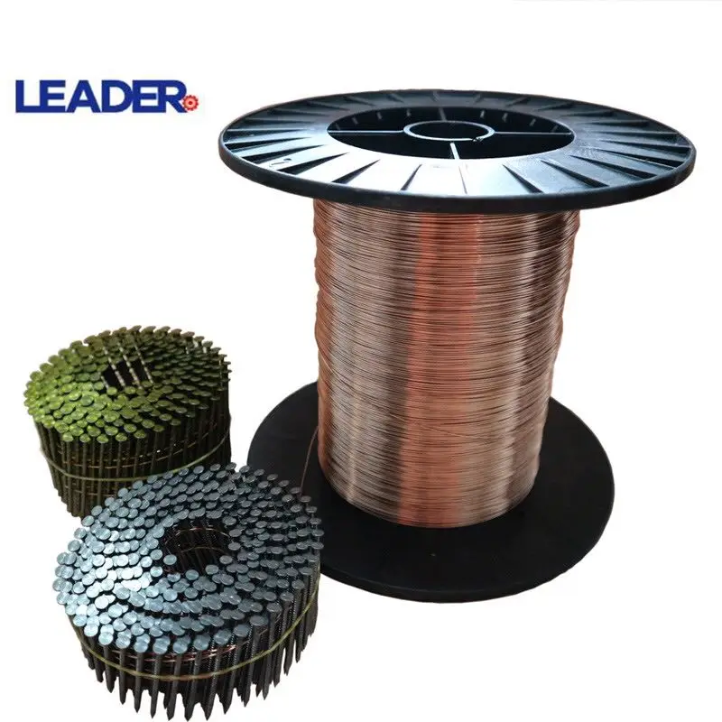 0.6mm6 0.68mm 0.7mm 0.8mm 16kgs/spool 18kgs/spool packing copper-coated welding wires for coil nails