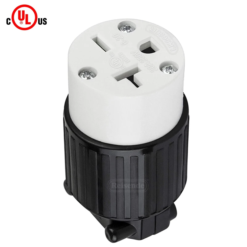 Nema 6-20r Industrial Grade 20a 250v Straight Blade Cord Connector 2p 3w LK5620R Usa Female Plug