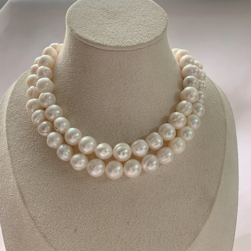 Summer Pink Purple Natural Pearl Necklace White Freshwater Pearl Gold Plated Fashion Necklaces Jewelry