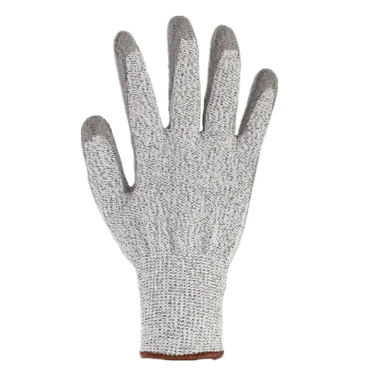 
Wholesale High Quality En388 Anti Cut Level 5 Pu Coating Hand Protective Safety Gloves For Construction Workers 