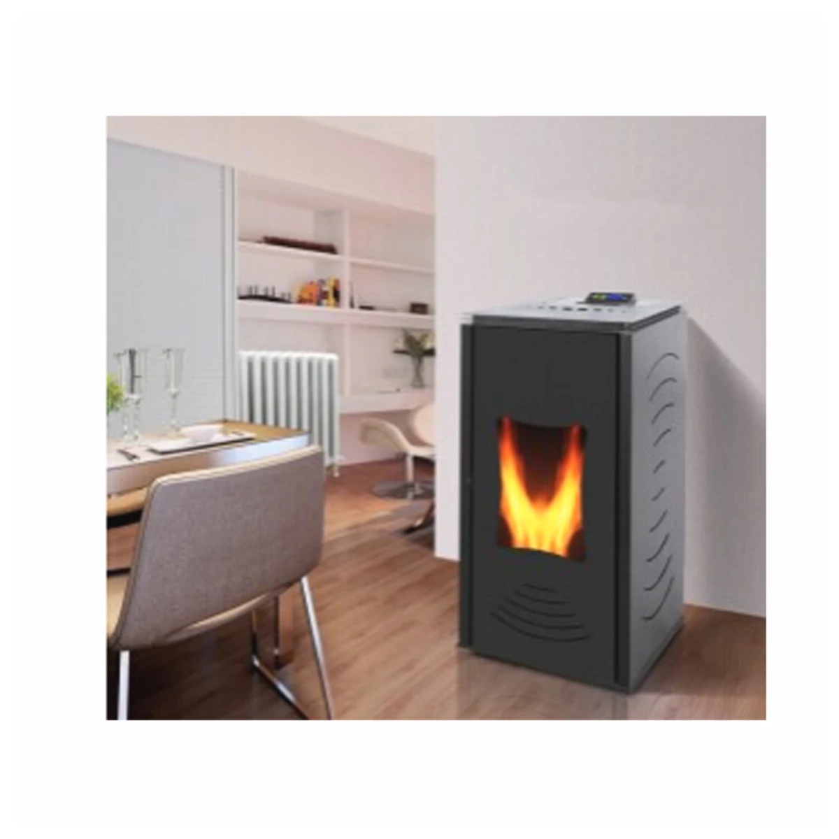 35 KW hydro wood pellet stove with water jacket