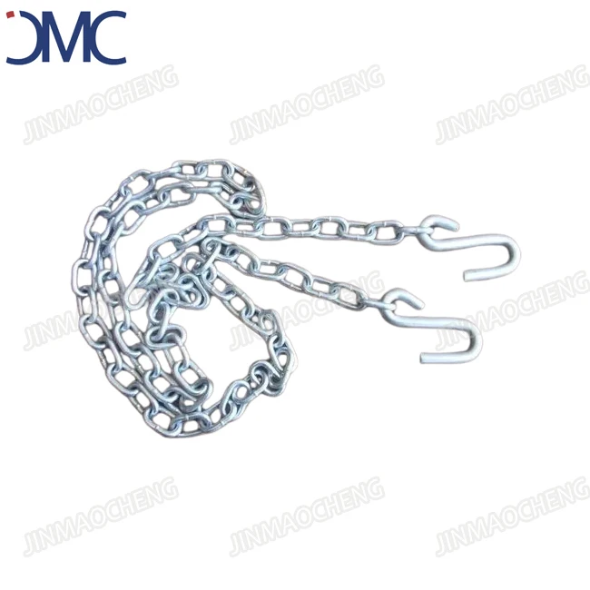 Factory Supply US Standard Transport Chain Galvanized Safety Trailer Chain With S Hooks Each End