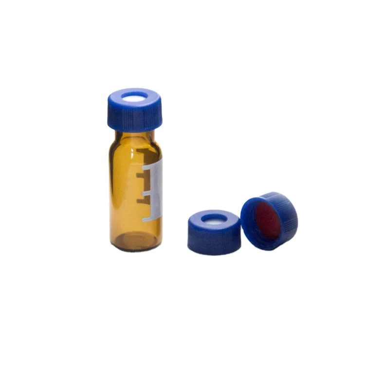 Aijiren 9mm Thread 2ml Chromatography Glass clear Vial for HPLC/GC UPLC with Plastic Screw Cap and Septa