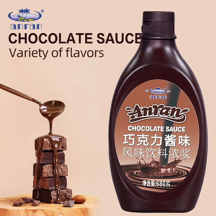 680g Wholesale Bottle Liquid Chocolate Sauce for Milk Tea Shop/Baking/Ice Cream