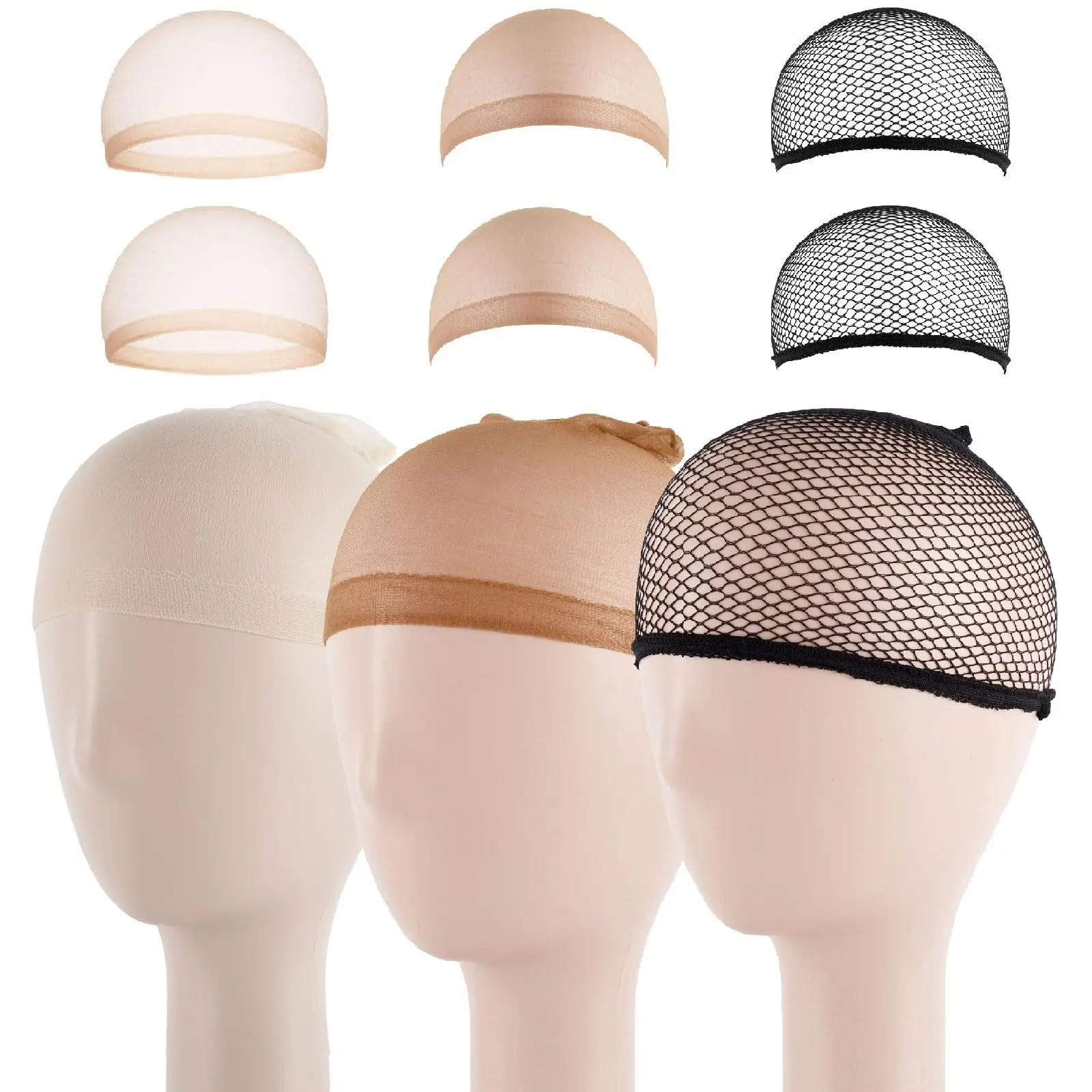 Elastic Mesh Net Wig Caps for Women Open End Wig Cap for Lace front Wig, Ultra Thin Invisible Light Brown