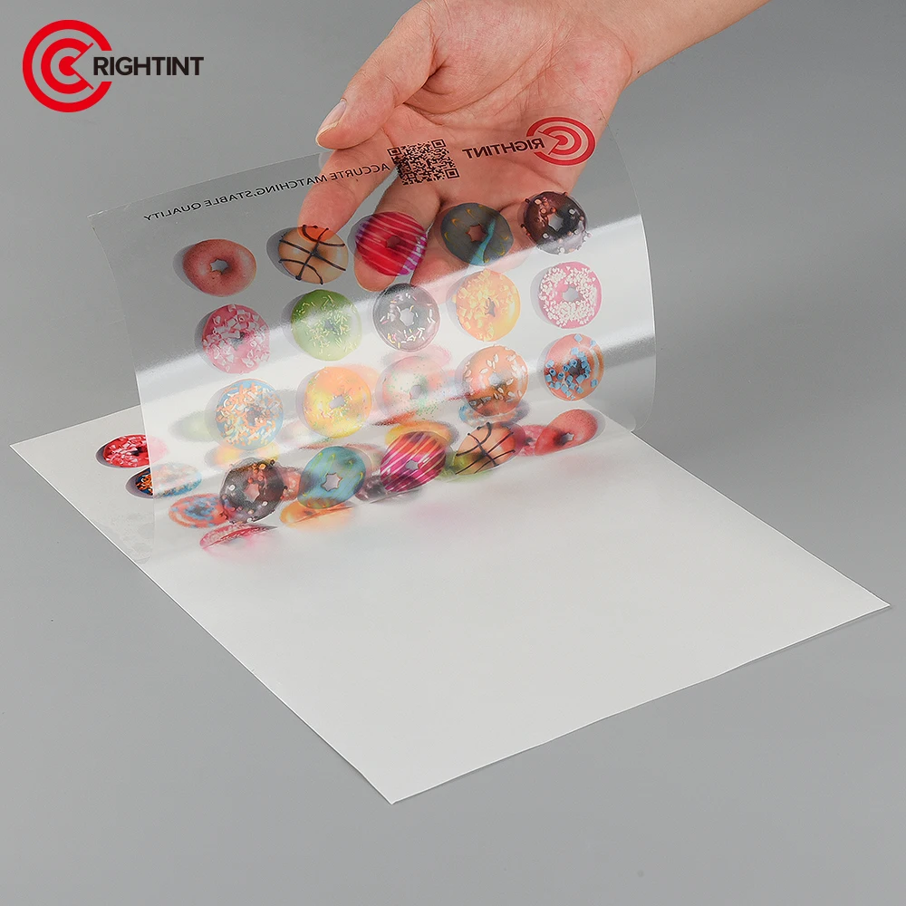 UV Adhesive Inkjet Printable Transparent A4 Size Waterproof Self Adhesive Clear Film Sheet Vinyl Sticker Sheet Label Paper