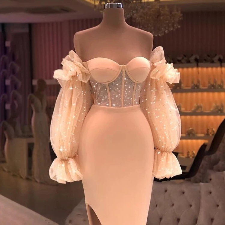 ZISE Off Shoulder High Slit Pink Mermaid Prom Gown Elegant Modest Wholesale Oem Unique High Quality 2022 Evening Dress For Party
