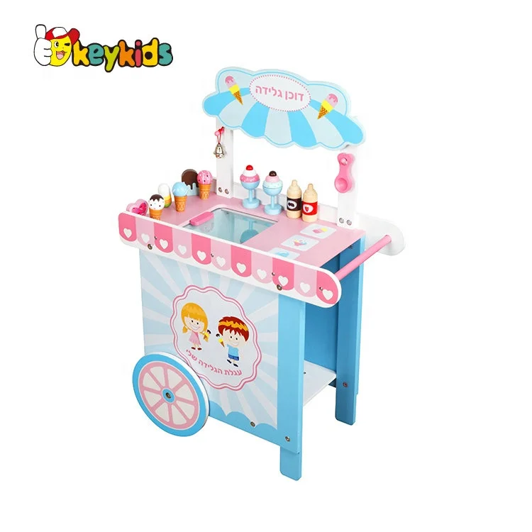 2022 New arrivals kids wooden ice cream shop toy set for pretend play W10A142