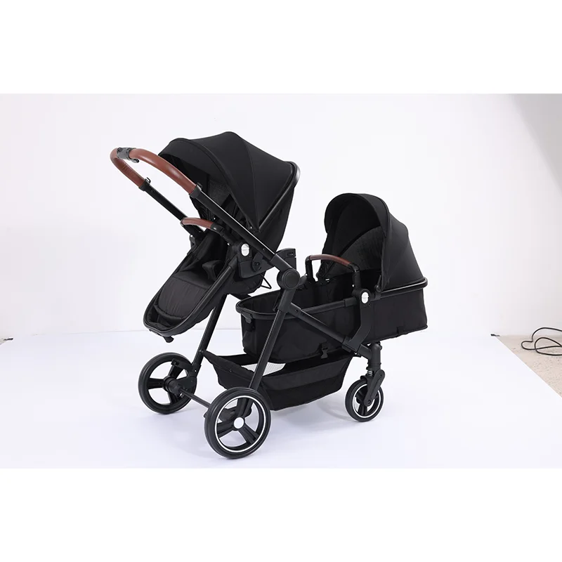 New Design Wholesale Folding baby stroller 3in 1 Double Baby Pram Twins Stroller For 0-3 Years Old Babies For Travel Outdoor