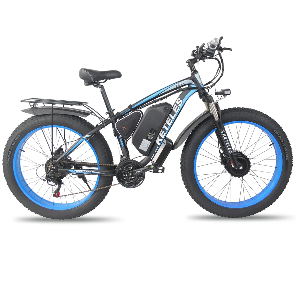 Factory Direct Sale KETELES 125W/350W/750W Dual Motor 26inch E-Bike 22AH Battery Electric Bikes China Fat Tire Electric Bicycle