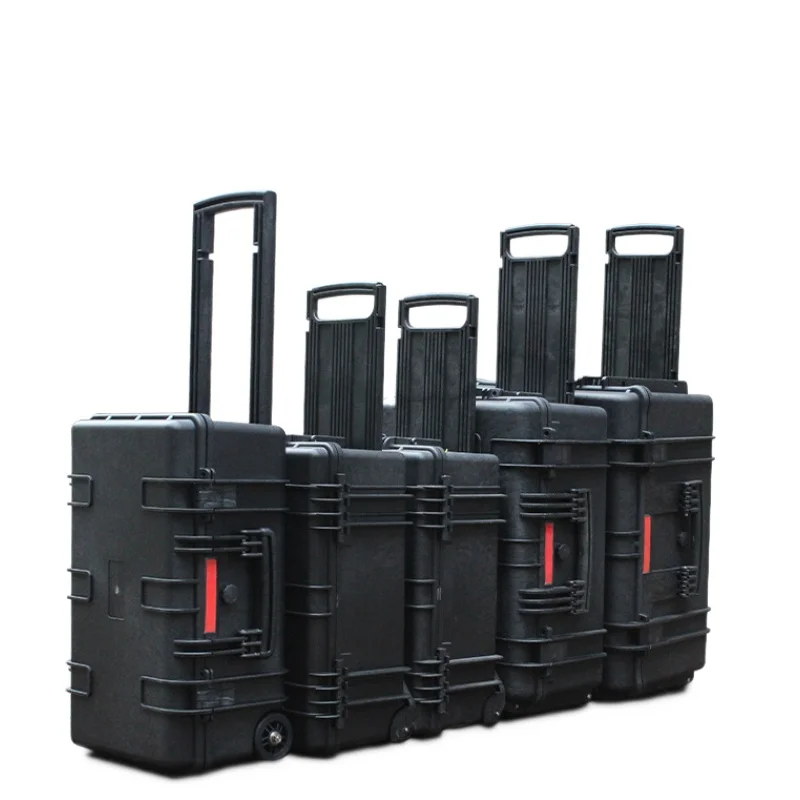 waterproof shockproof rugged rolling large plastic hard protective carrying  case for led film light equipment transportation