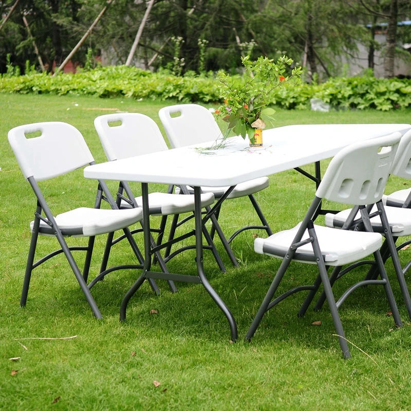 Heavy Duty Extra Strength Camping Buffet Wedding Market Garden Party Car Picnic Trestle Folding Outdoor Dining Table And Chairs