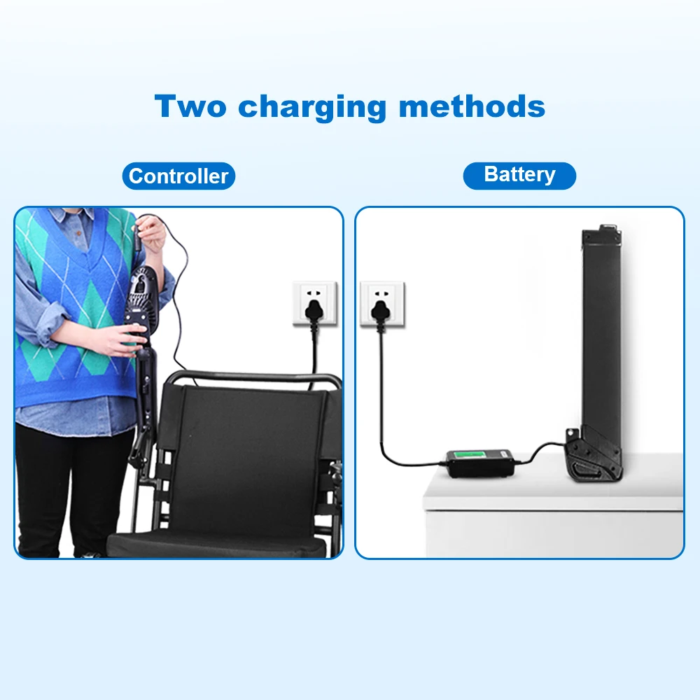 Removable Lithium Battery Portable Electric Wheelchair Expansion Link Elderly Foldable Electric Wheelchair