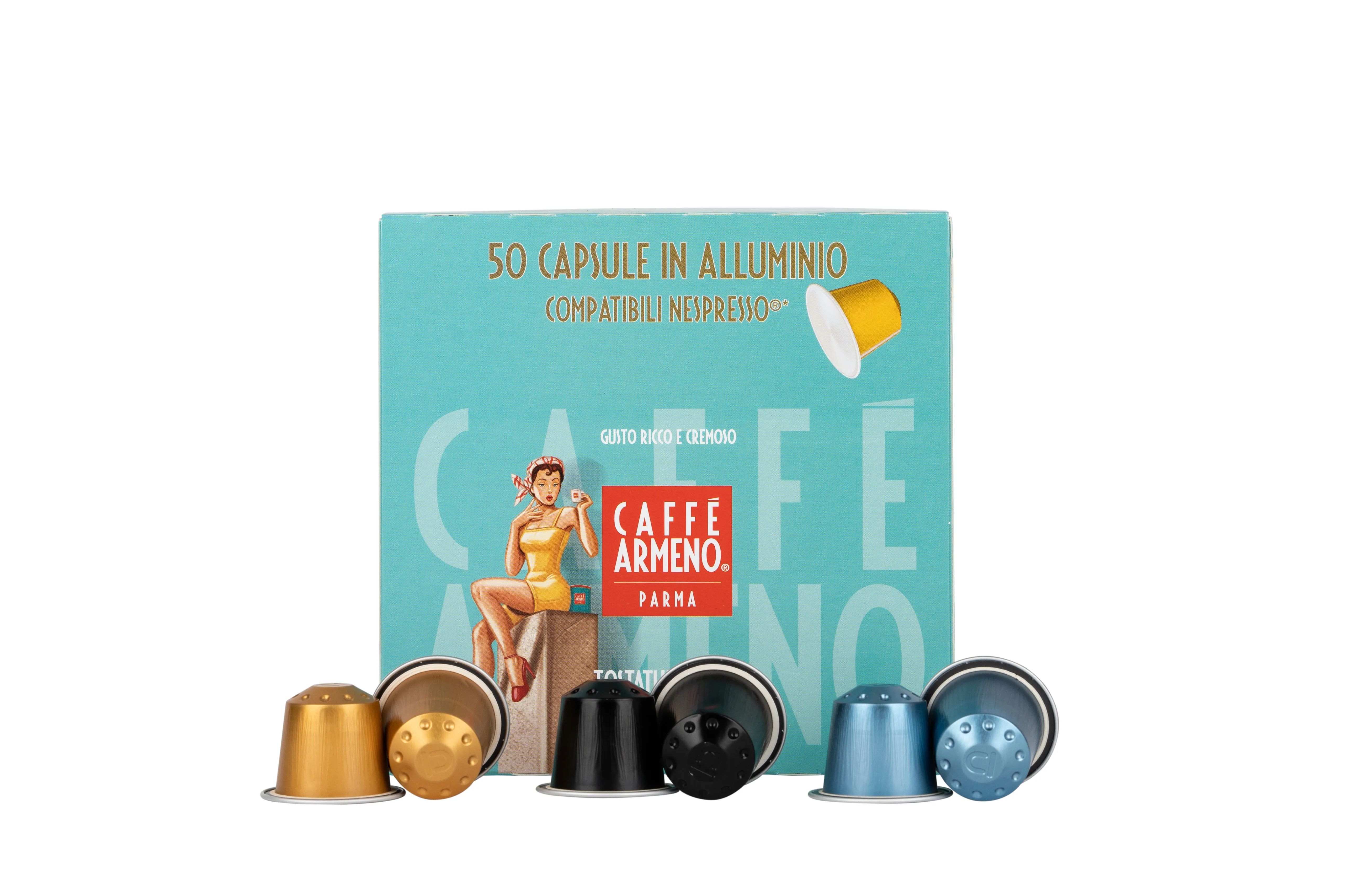 Armeno Caffe Srl Brand Medium Roast Aromatic Floral Undertones Flavour Italian Quality Coffee Espresso Capsules