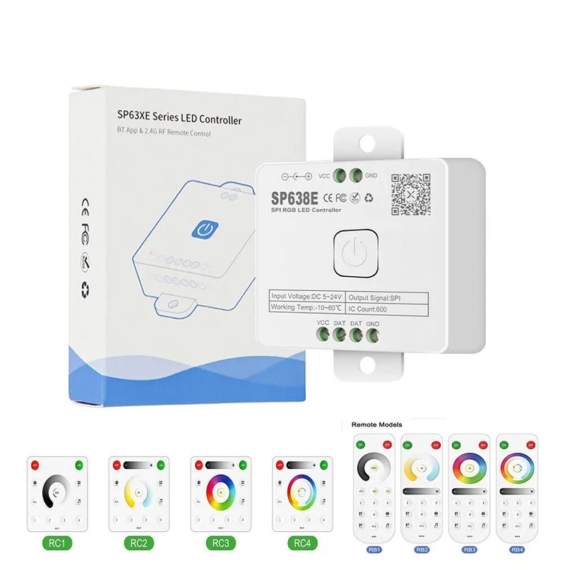 DC5-24V SP638E Blue tooth RF Music Addressable RGB Pixel LED Controller