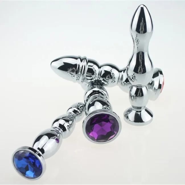 Metal long masturbation sex toys for men and women anal plug set