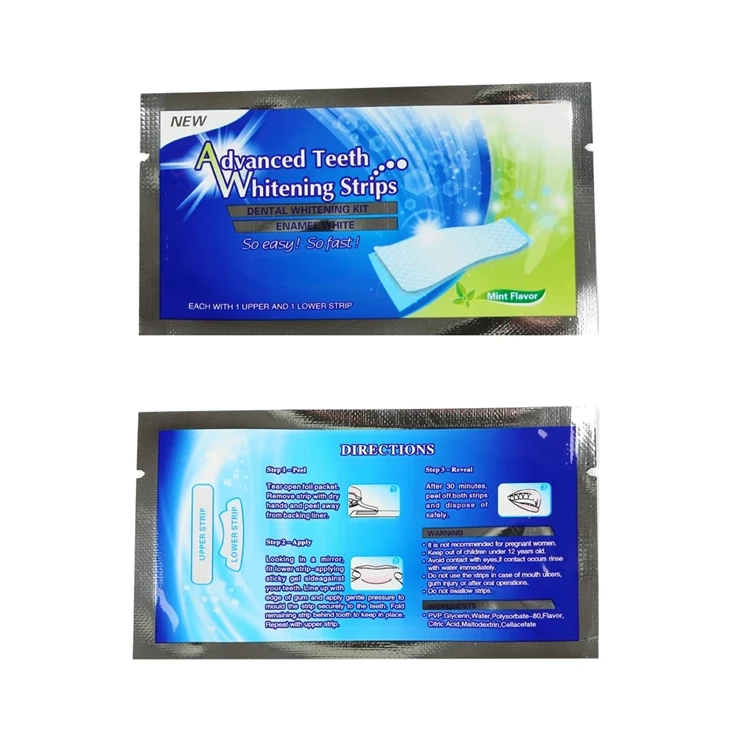Top quality Private label natural ingredients on strips 6% peroxide teeth whitening strips