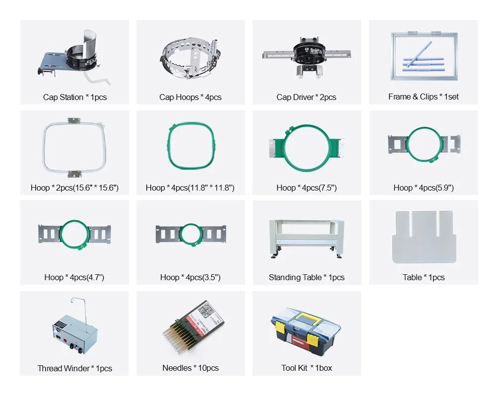 5 years warranty YESHI High Speed 6 Heads tubular cap Flat garment T-shirt Embroidery Machine Stable Performance  Multi Head