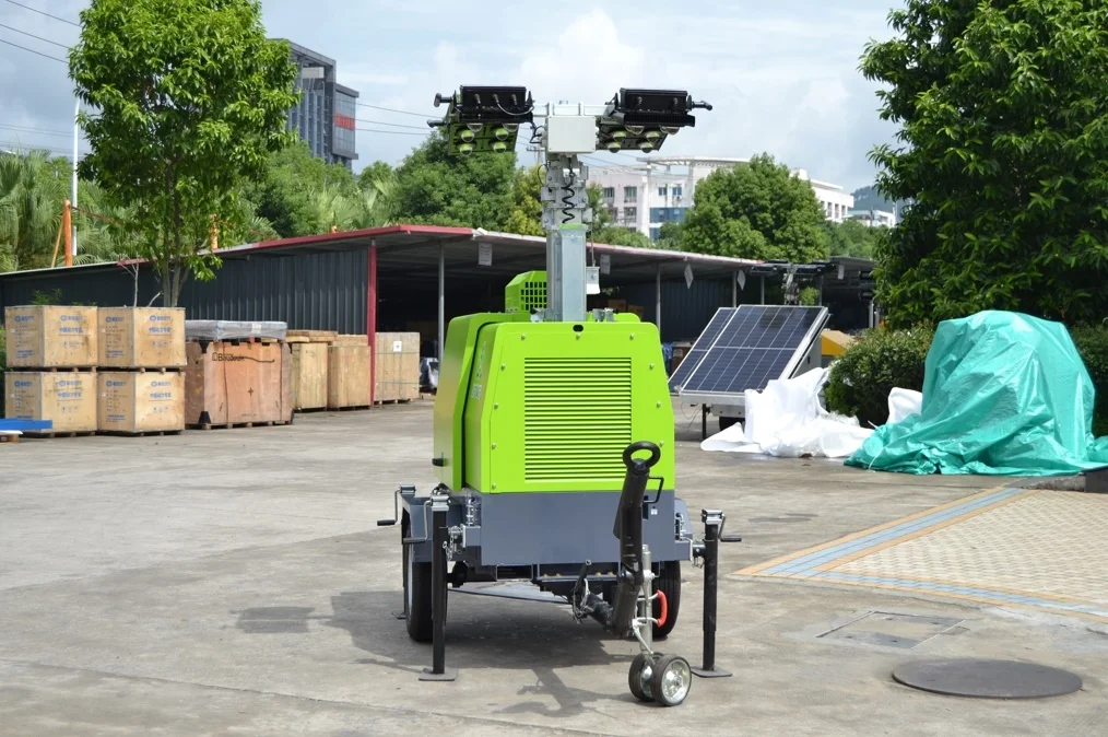 Yangdong/Kubota/Perkins diesel powered light tower mobile lighting tower 10kva 9m 8m 7m portable led diesel light tower