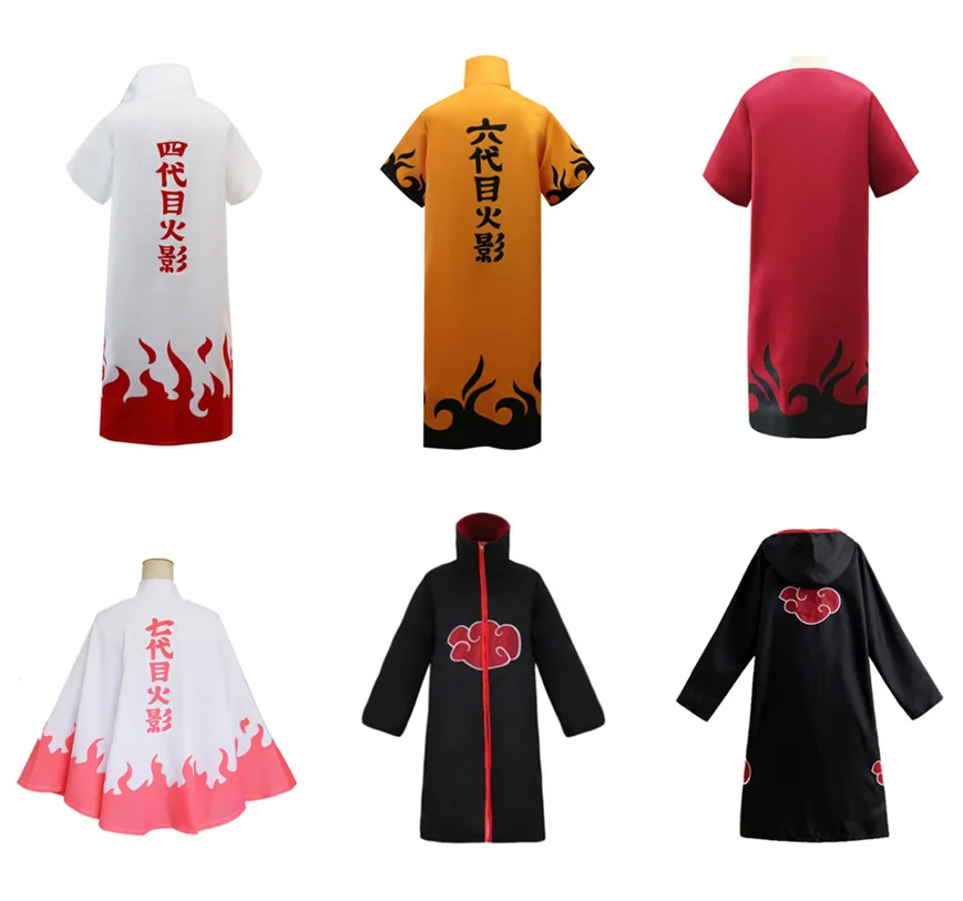 Hokage Cloak Anime Cosplay Costume Red Cloud Robe Four Generations Six Generations Halloween Cloak