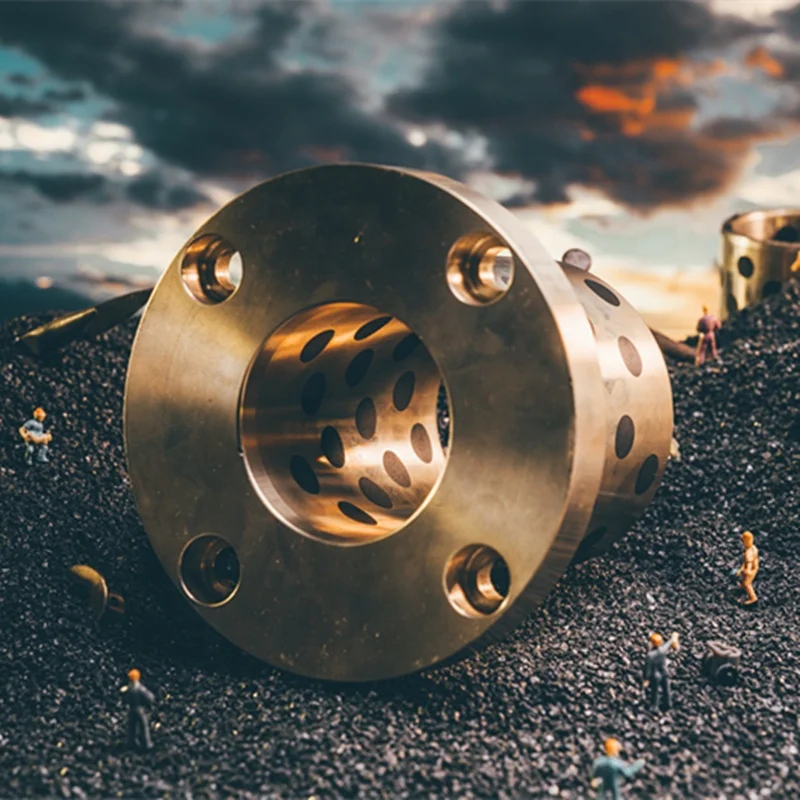 ISO9001 RoHS OFR01 Round Flange Bushing  MPTZ40-70 Copper Cleeve Self-lubricating Bronze Bearing Flanged Brass Alloy Bearing