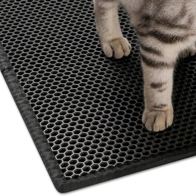 Wholesale Logo Custom Easy To Clean Portable EVA Double Layer Pet Cat Litter Mat Pet Waterproof Light Weight Feet Mat