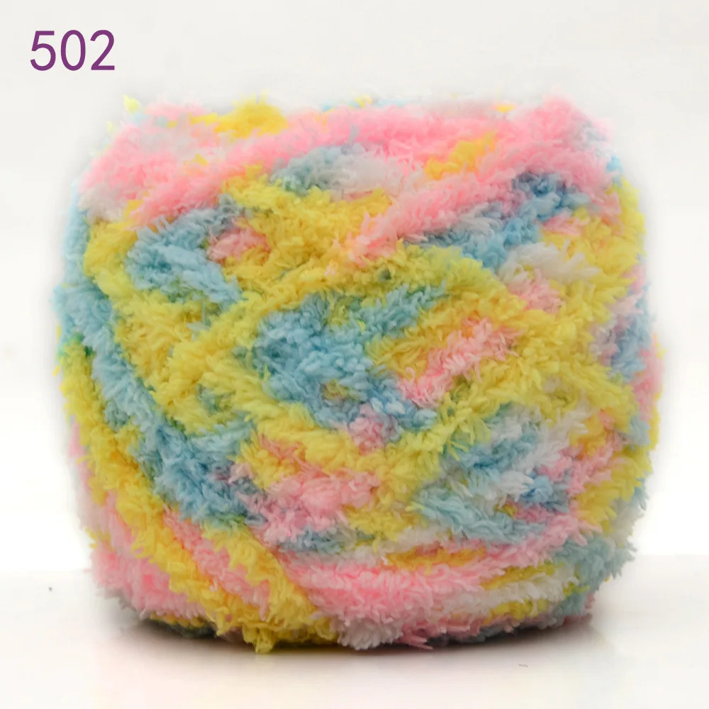  3ply multi color 100g polyester thick bulk undyed soft fat chunky towel chenille coral yarn for