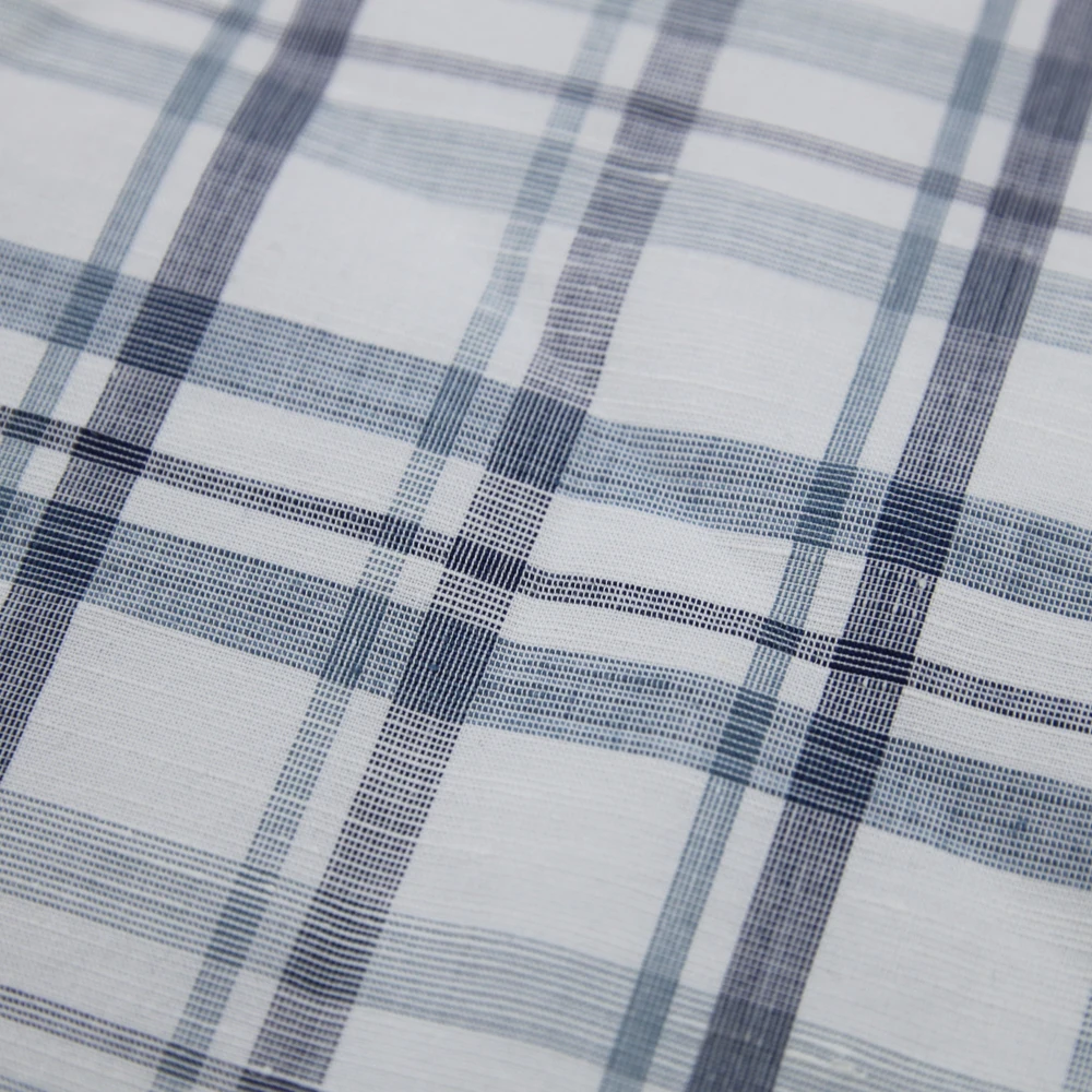 High Quality Low MOQ Linen Cotton Fabric Loose Yarn Dyed Plaid Fabric for Spring Summer Clothes