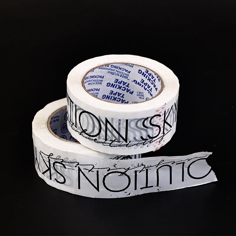 Custom High Quality Reusable Strong Adhesive Tape Custom Black Shipping Packaging Tape With Logo Printed