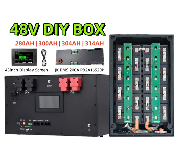 Huaxu PL Stock 280ah Diy Kit Jk Bms Diy Box Kit  5Kw 10Kw 15Kw 24V 48V 230Ah 280Ah 300Ah 314Ah Lifepo4 Battery Box/Case