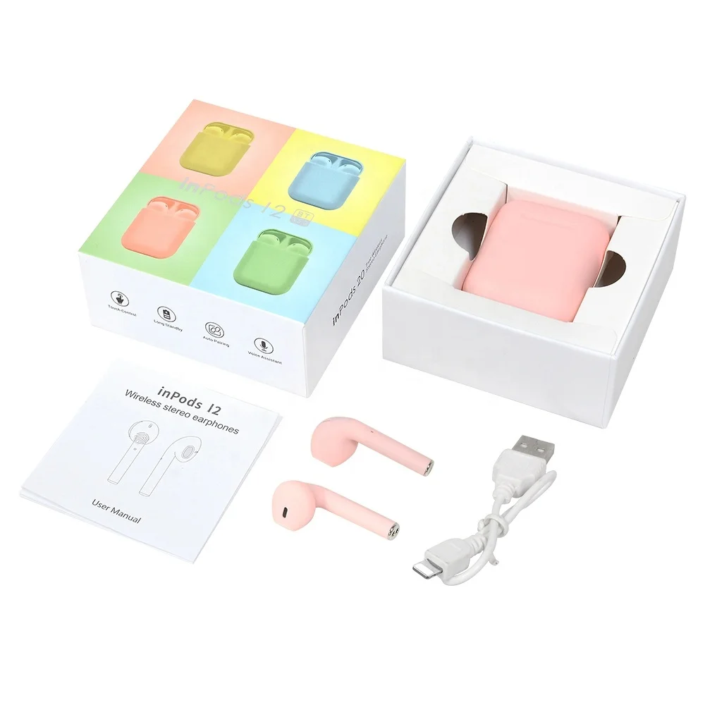 
Newest Inpods 12 OEM Custom Touch Control Stereo Mini Wireless BT Earphone i12 TWS Waterproof Earbuds 
