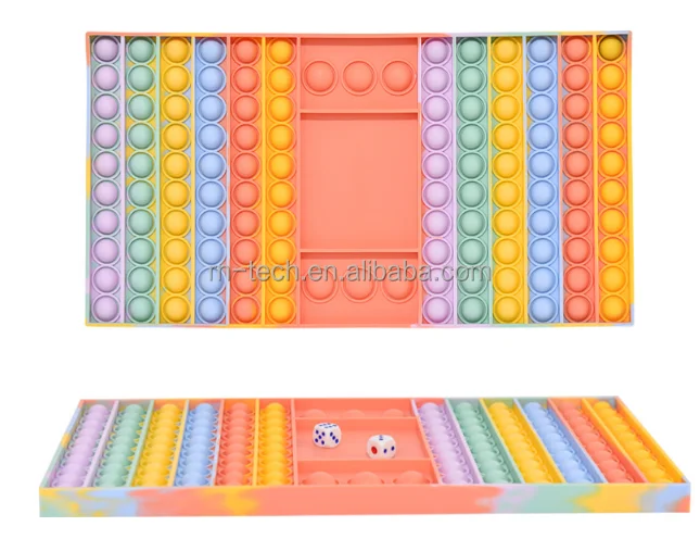 Game Fidget Toy Interactive Large Silicone Rainbow Chess Board Parent-Child time Sensory Toy Friends Gatherings Game Toy