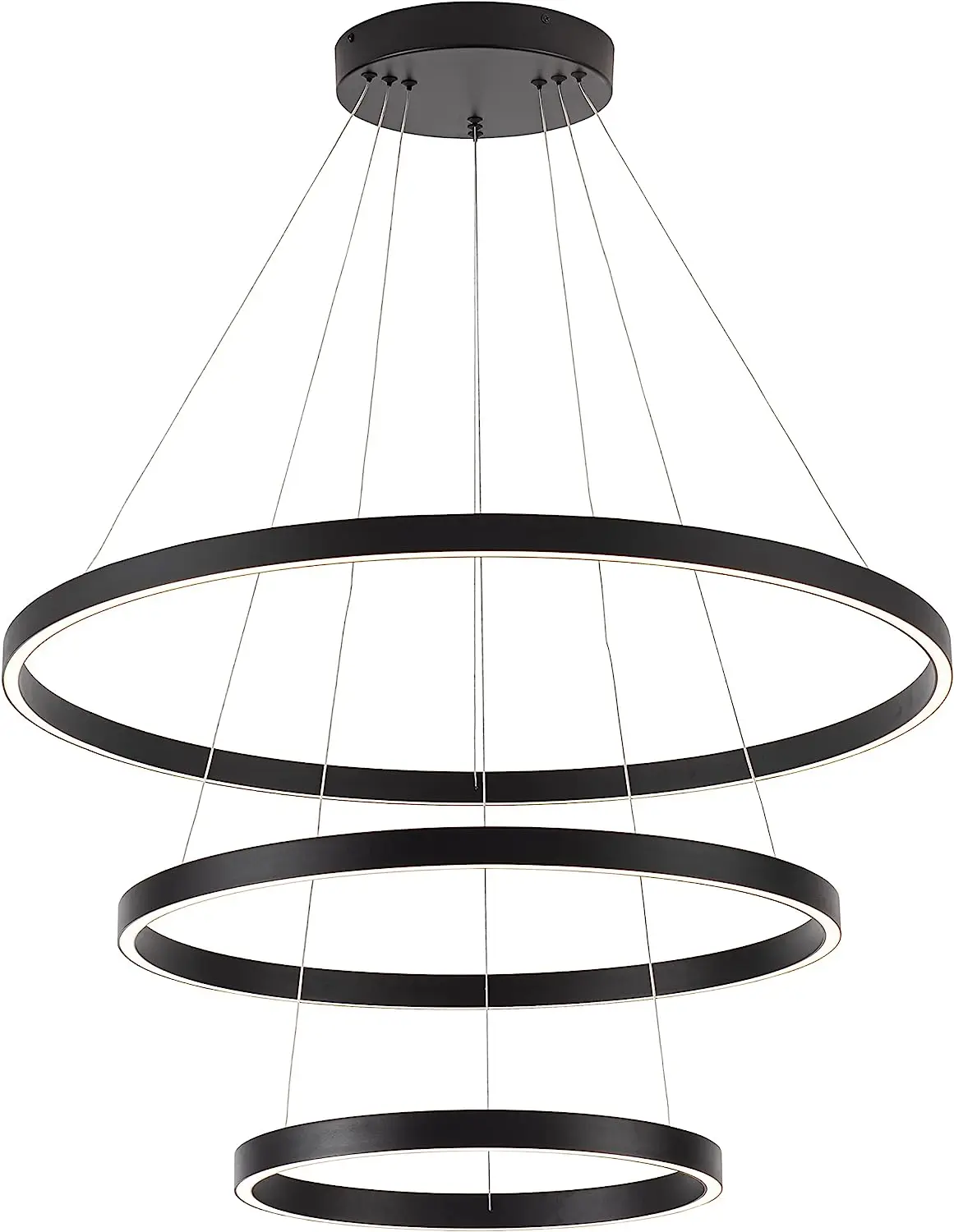 Luxury Nordic Pendant Lamp 3 Rounds Large Black Contemporary Chandelier Elegant Hotel Decoration LED Pendant Light