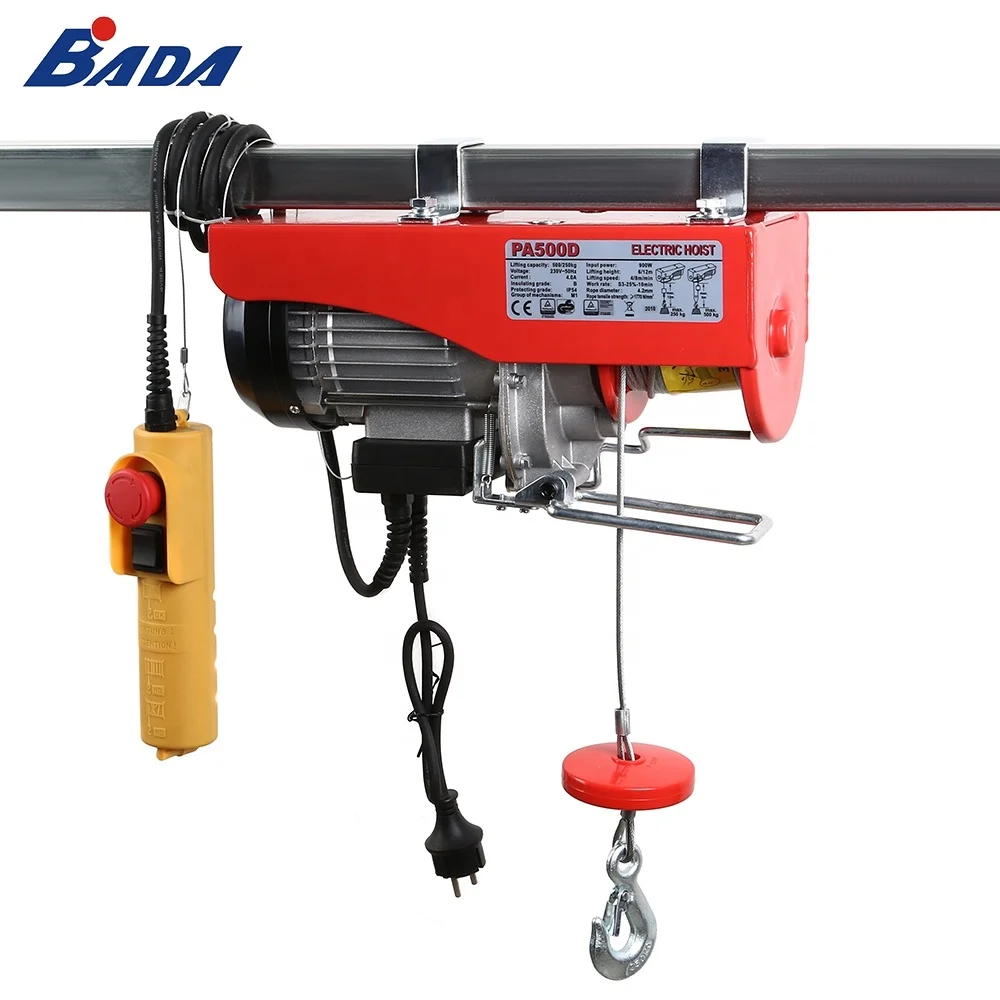 PA500D-18m 250/500kg Electric Hoist With 18m Extended Wire Rope