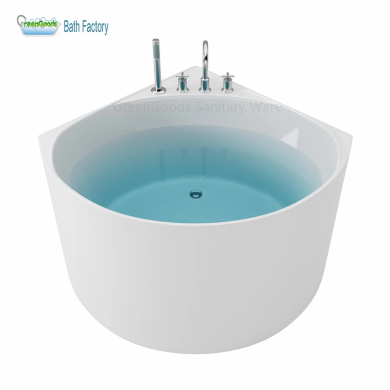 Любимая в отеле Экологически чистая модная прочная Ванна из стекловолокна 1400 мм белая акриловая отдельно стоящая угловая Ванна