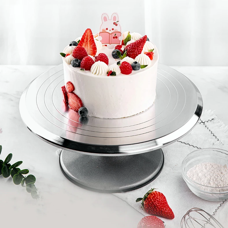 Cake Moulds Table Event Furniture Stainless Steel Round Shape Cake Decorating Table Decorating Table Bakers Aluminum Alloy