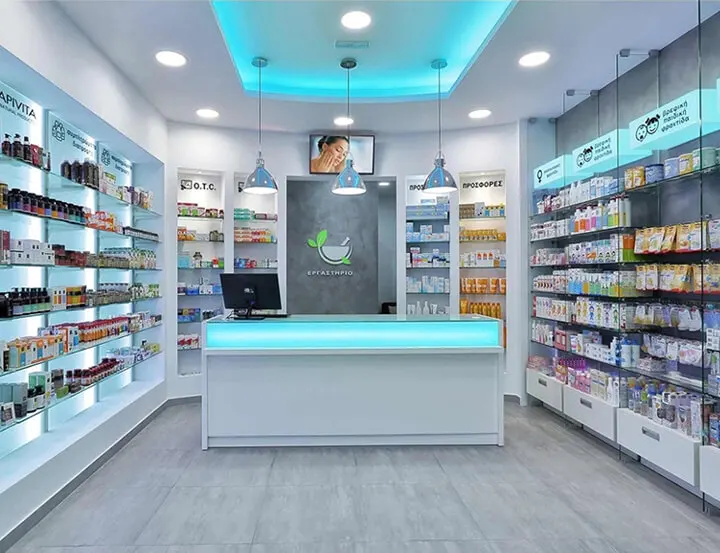 Retail Pharmacy Shop Interior Design Practical Wood Drugstore Pharmacy Shop Fittings Furniture For Sale